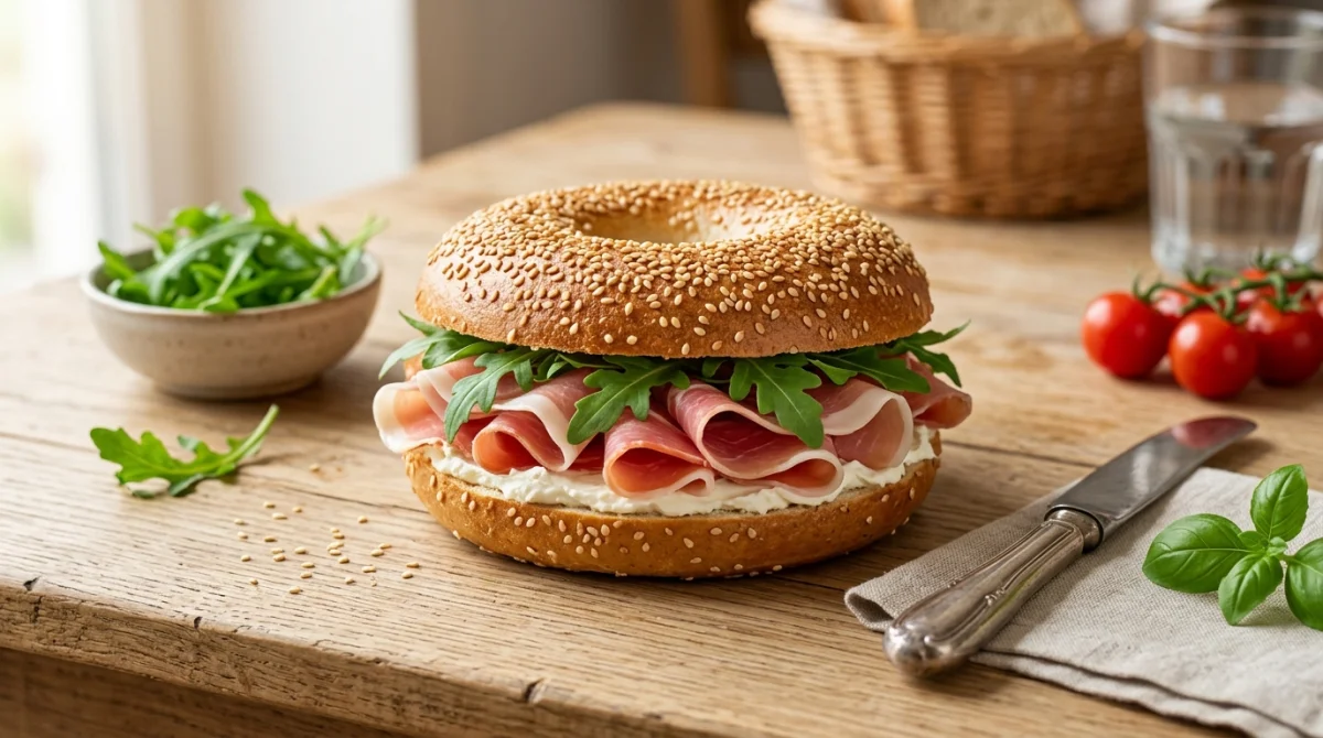 bagel jambon cru