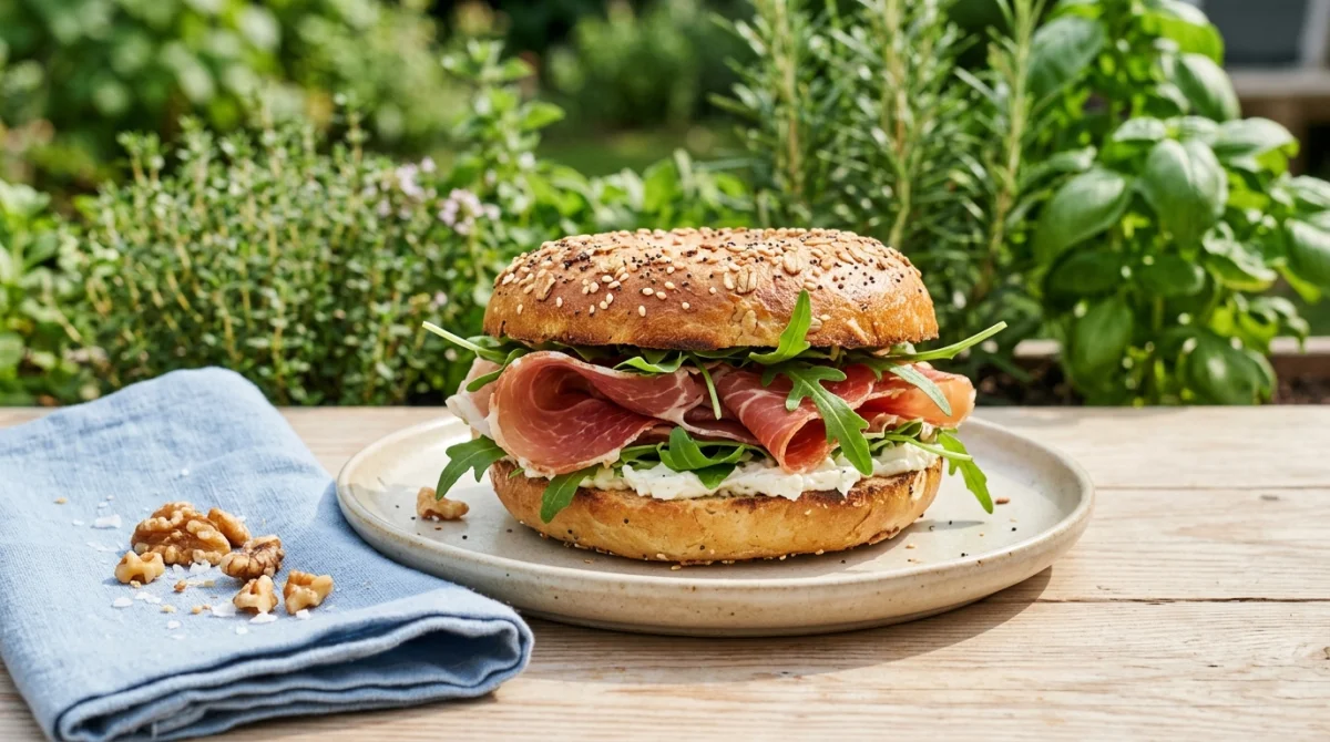 bagel jambon cru