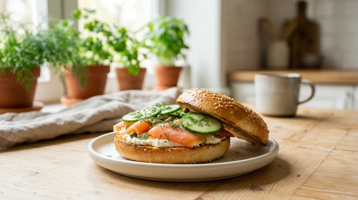 calorie bagel saumon