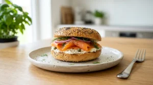 calorie bagel saumon