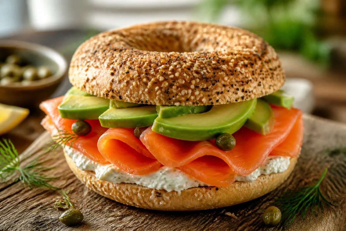 recette bagel saumon avocat